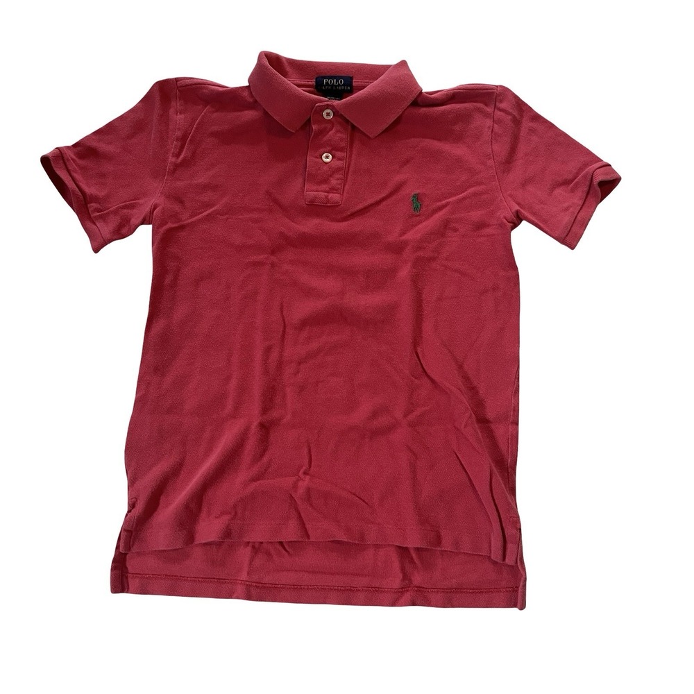 Polo Ralph Lauren Boy's Size‎ M 10-12 Polo Red Short Sleeve Preppy Logo Collar